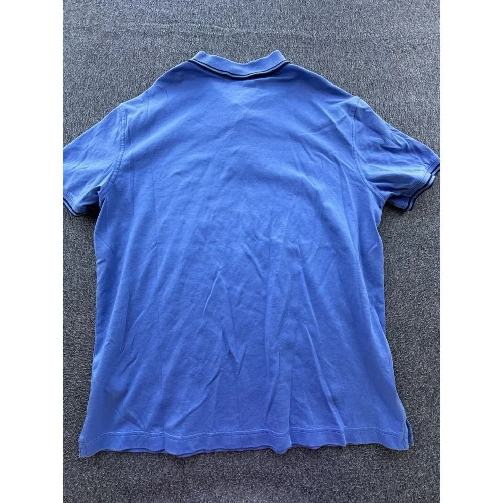 Banana Republic‎ Shirt Mens Large Blue Polo Luxury Tough Performance Cotton